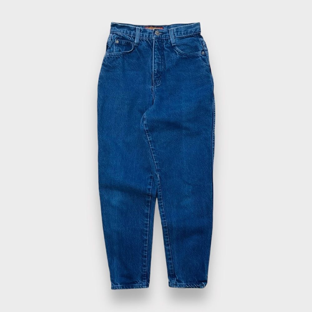 Vtg 80 Bonjour Slim High Waist Blue Jeans, Mom Full Hips Tapered Leg, Talon 26